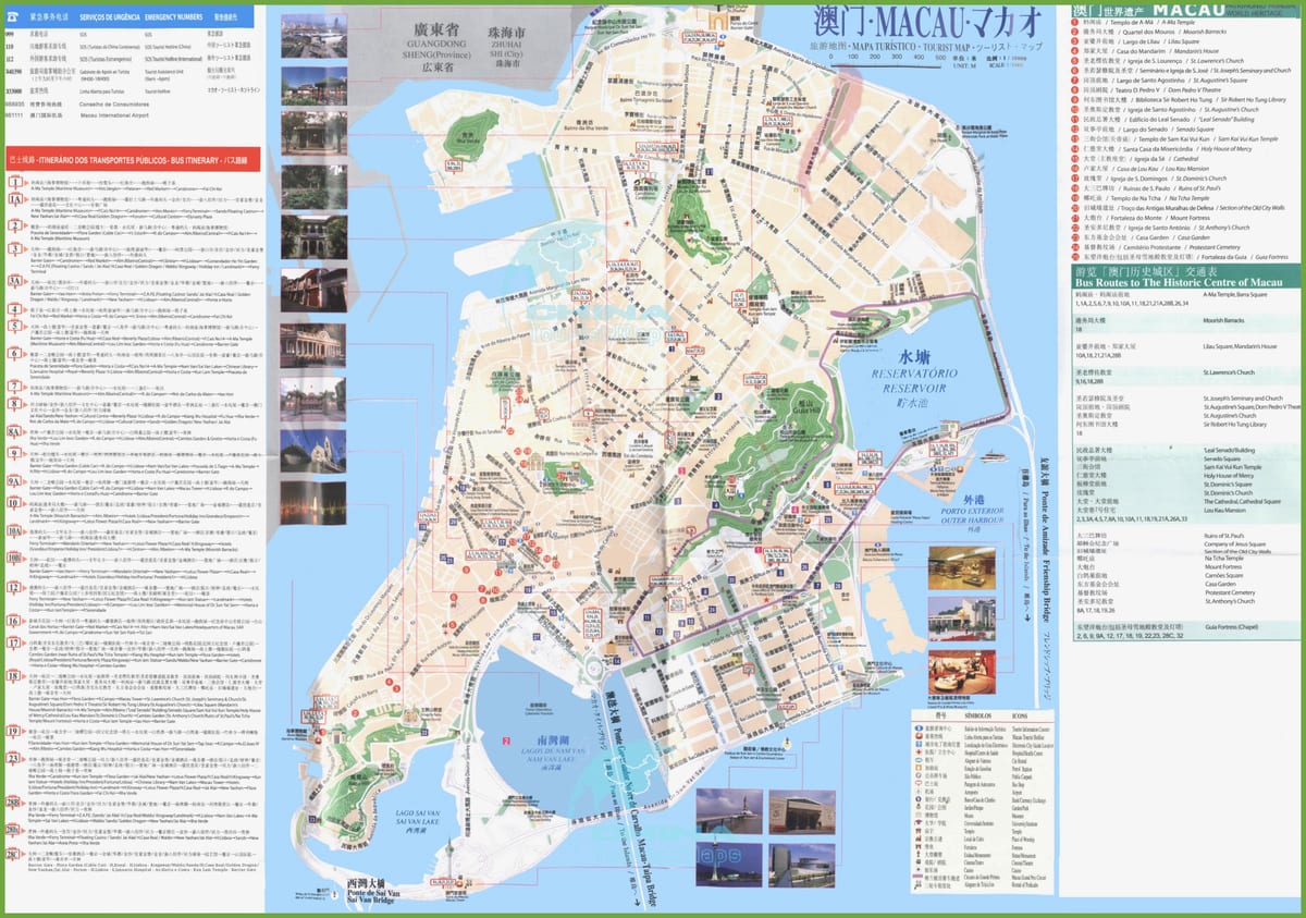 Macau tuyến xe buýt bản đồ