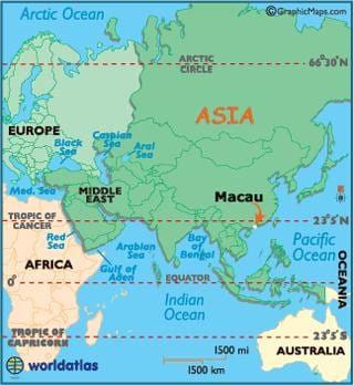 Macao trên bản đồ thế giới