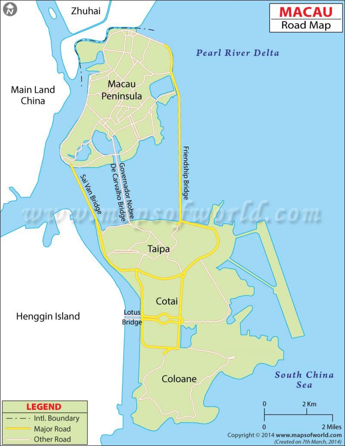 Macau, bán đảo bản đồ