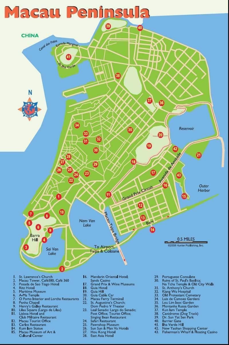 Macau ngắm cảnh bản đồ