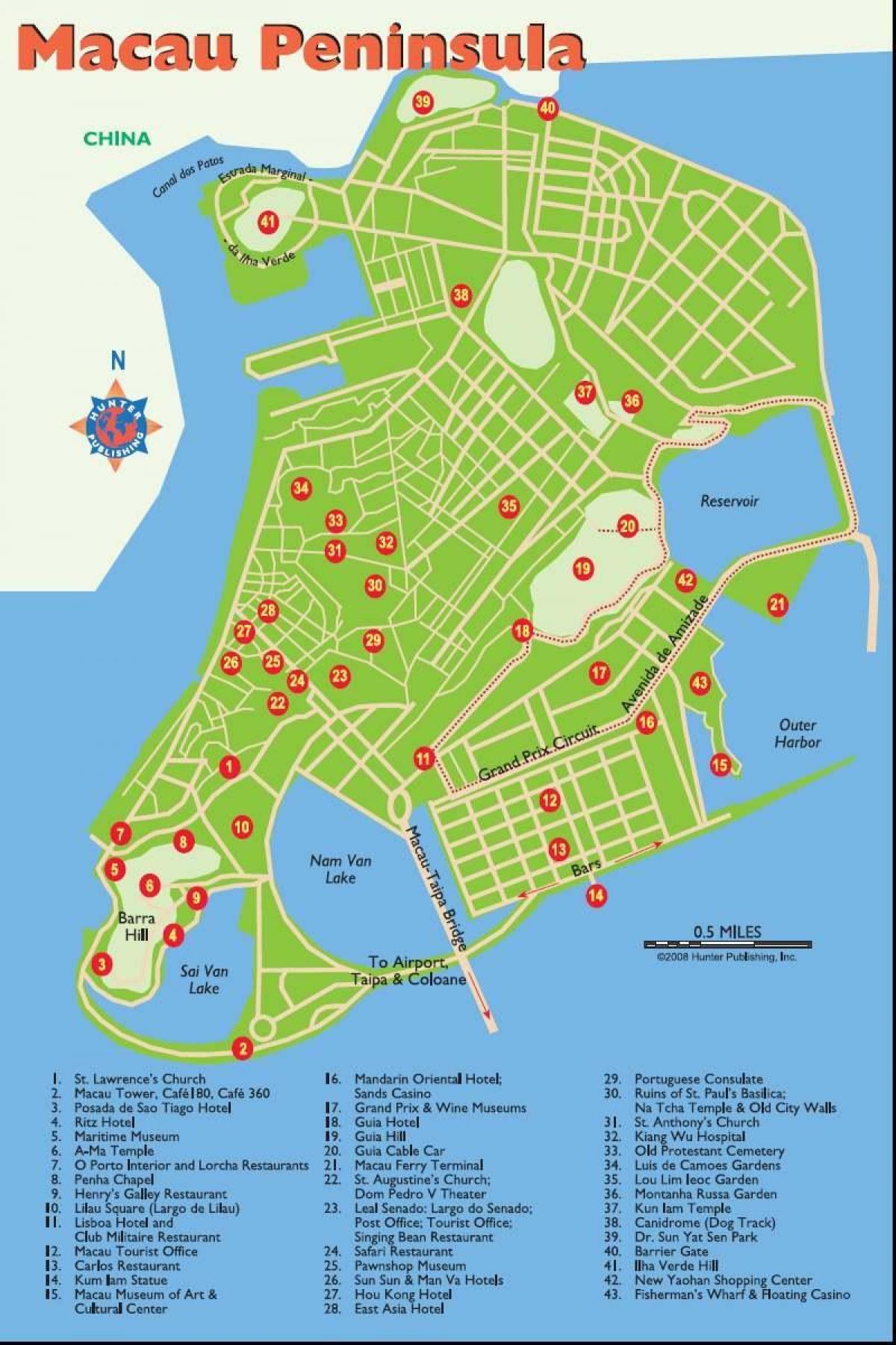 Macau ngắm cảnh bản đồ