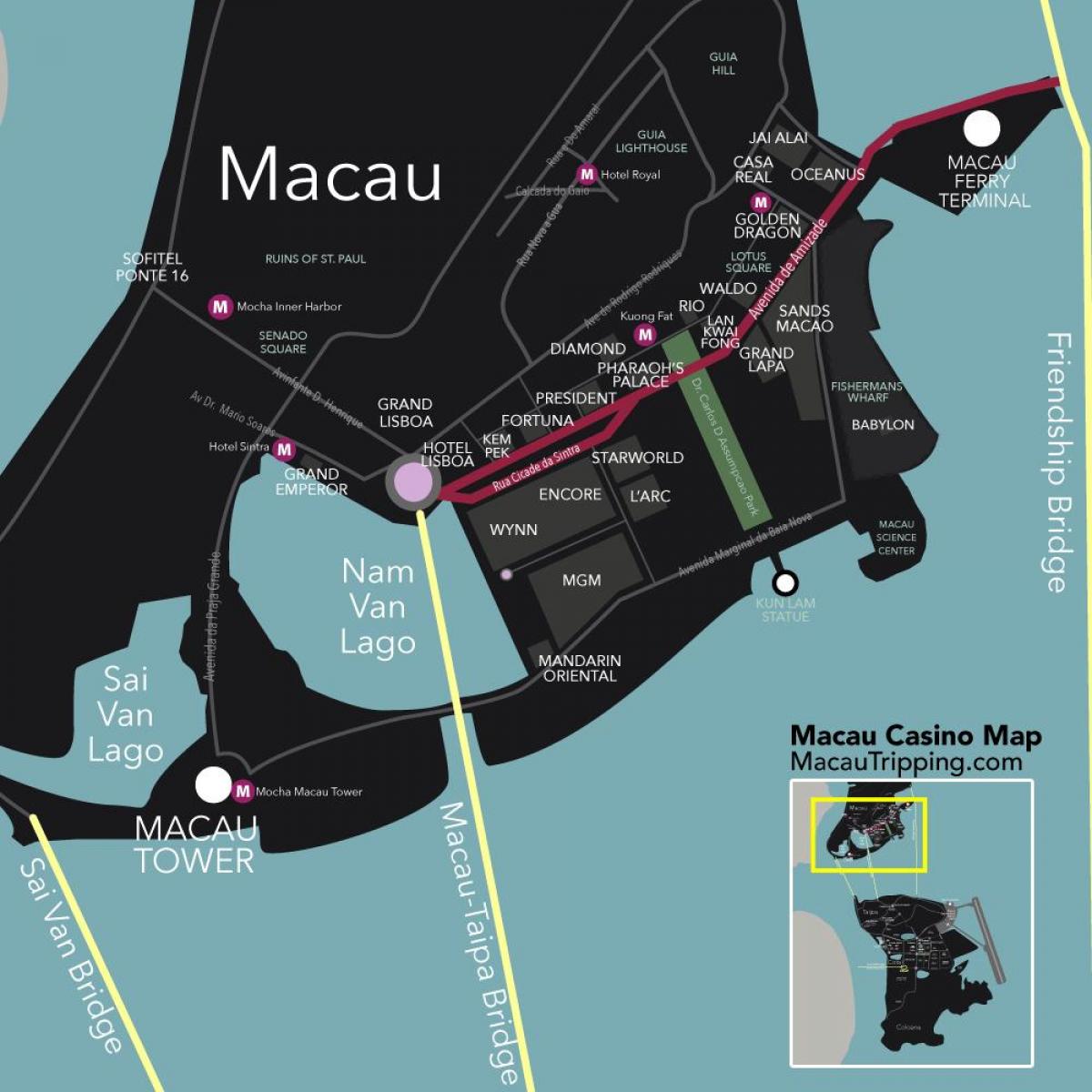 sòng bạc Macau bản đồ