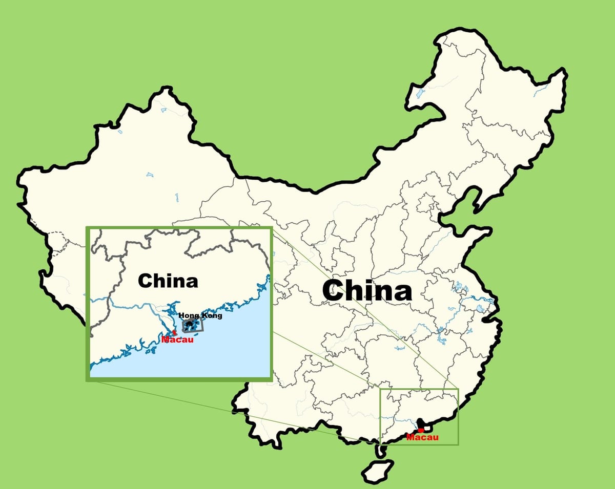 Macau bản đồ châu á