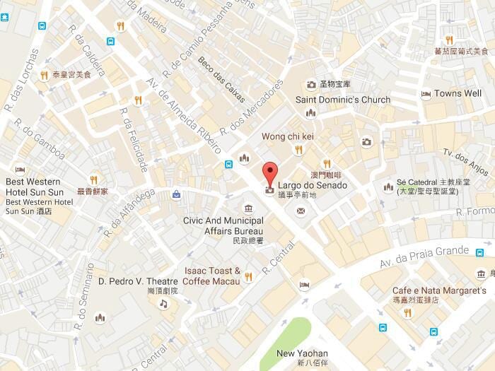 bản đồ của thượng nghị viện vuông Macau