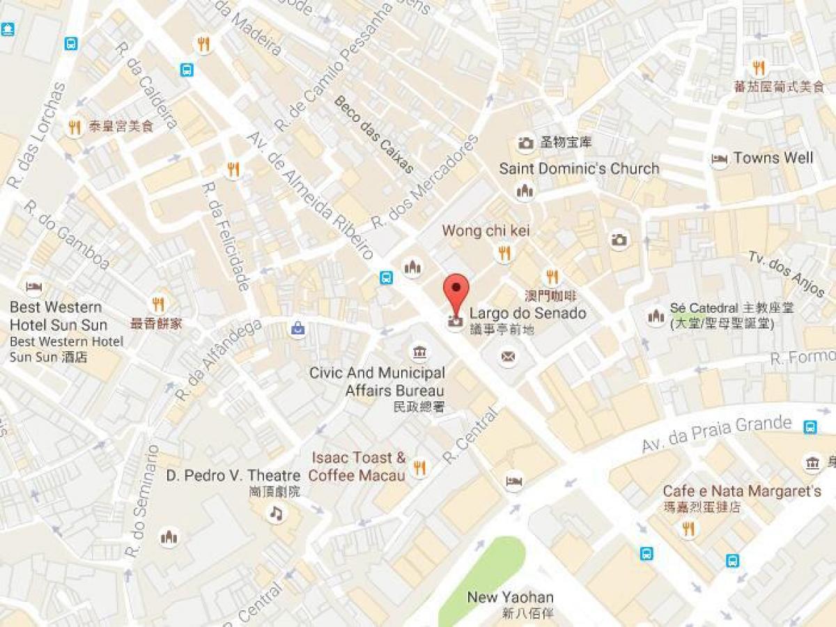 bản đồ của thượng nghị viện vuông Macau