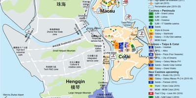 Bản đồ màu đỏ của thị trường Macau