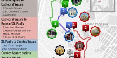 Bản đồ của hủy hoại của st paul Macau